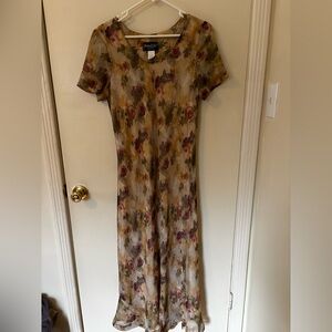 Vintage Floral Petite Maxi Dress